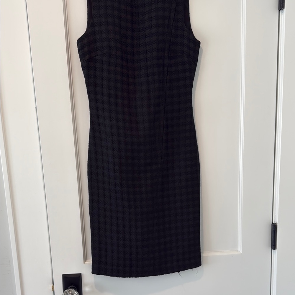 Theory Black Midi Sheath Dress with Scoop Neck for Work